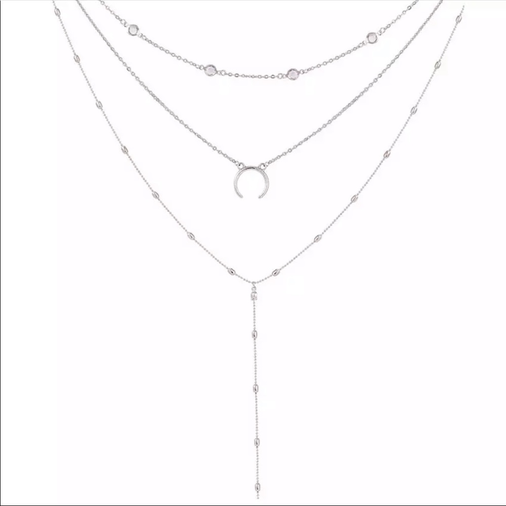 • Chloe •  Multi Layer Crescent Necklace - Picture 3 of 3